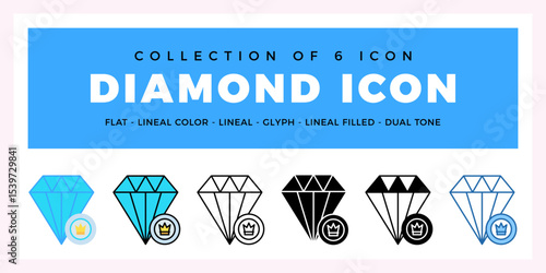 Pack of 6 Vector diamond icon