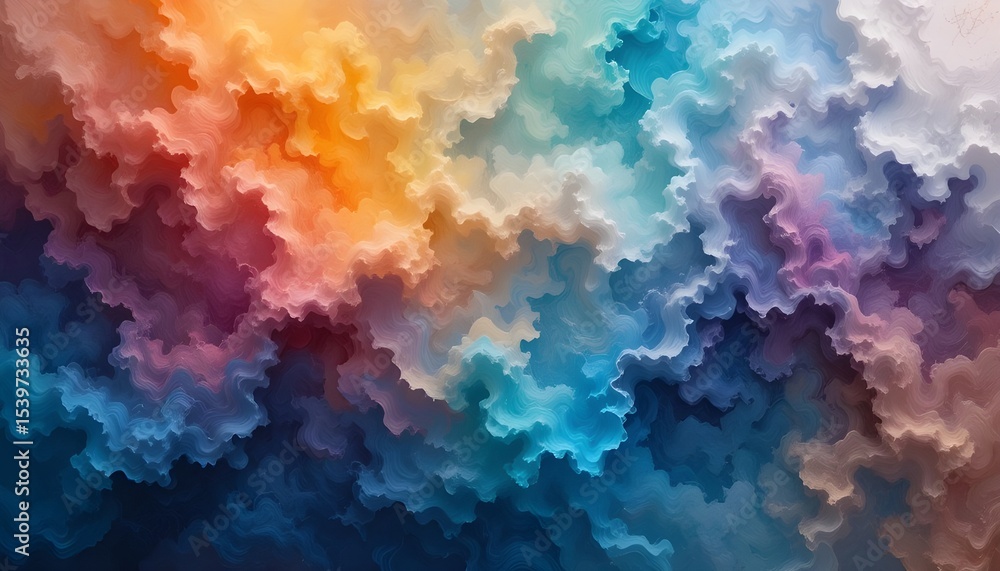 Fototapeta premium Vivid Cloudy Textured Background with Blended Abstract Color Tones and Hazy Gradient