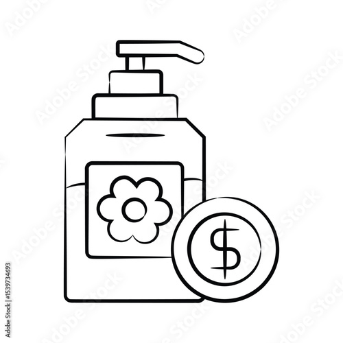 A well crafted hand drawn icon of handwash price