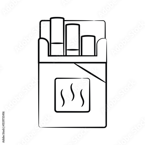 A modern hand drawn style icon of cigarette pack