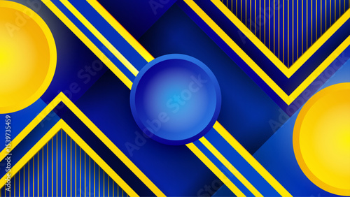 Abstract Modern Design with Vibrant Blue and Yellow Geometric Shapes