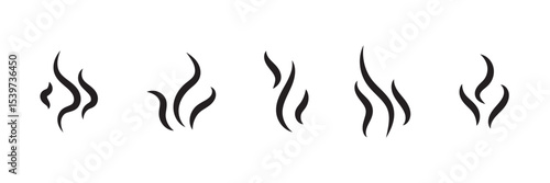Smoke Icon. Steam Icon. Smell Icon. Aromas vaporize icons. Vector Illustration. Vector Graphic. EPS 10