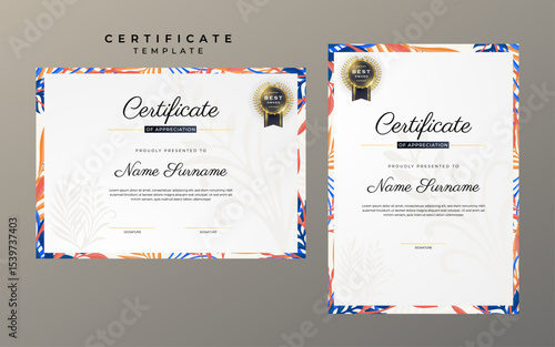 Geometric Design Certificate Templates for Acknowledgments and Awards