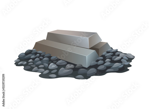 Nickel Bar Material Illustration Vector