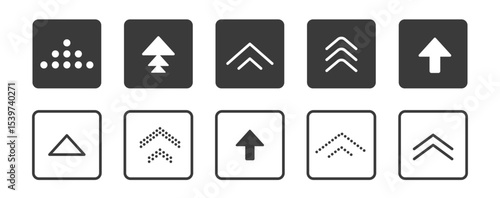 Swipe up icon arrow button, ui scroll symbol. Swipe slide simple minimal line sign. Move button, app interface action. 