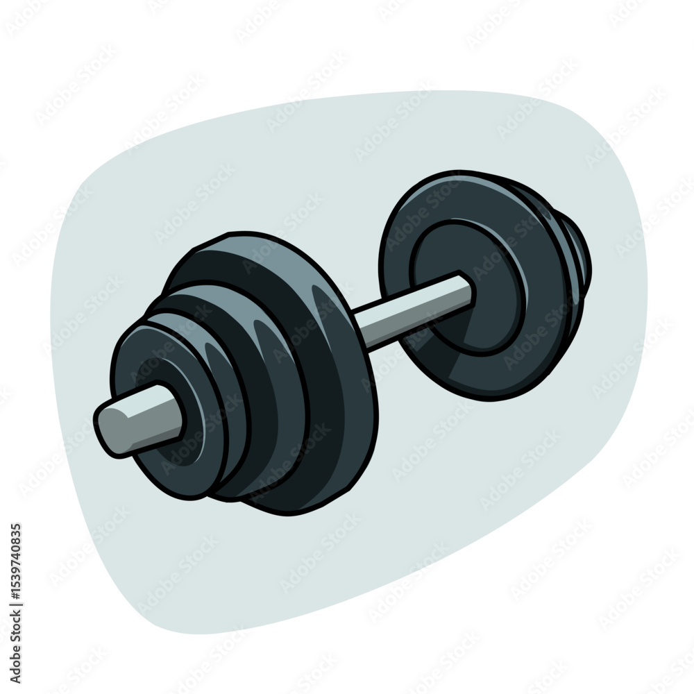 Fototapeta premium Hand-drawn black dumbbell vector illustration for fitness and gym training concept, Workout Posters, and Gym-Themed Designs