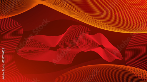 red and orange gradient Lineal wavy shapes background