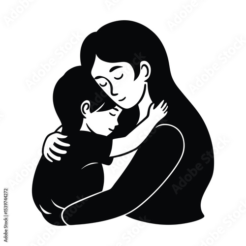 Mom Hug Silhouette 