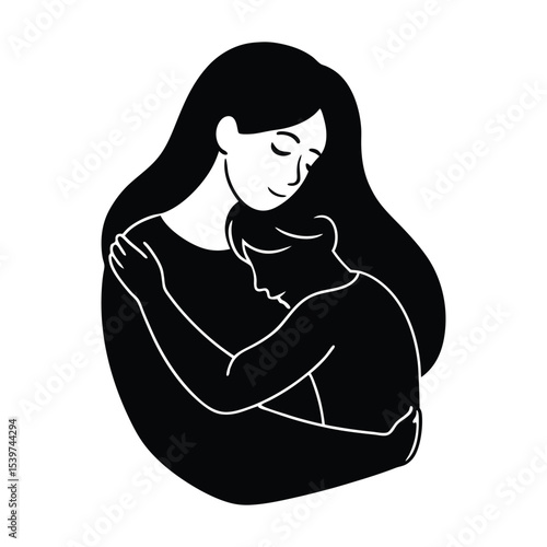 Mom Hug Silhouette 