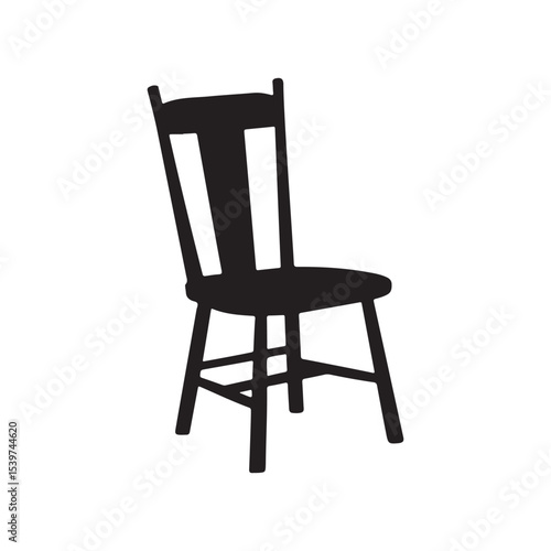 Wooden Chair Silhouette - Classic Farmhouse Furniture Icon