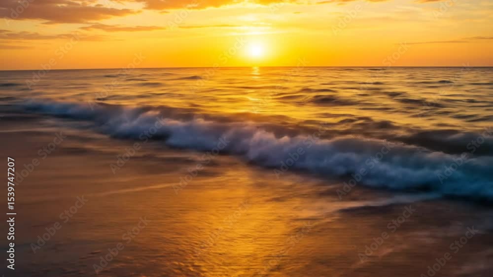 Waves Washing Ashore at Sunset Golden Hour Tranquil Scene Waves Washing Ashore at Sunset Golden Hour Tranquil Scene