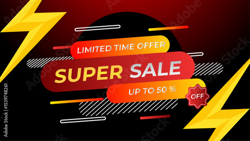Flash Sale Promotion Banner with Dynamic Energy Design