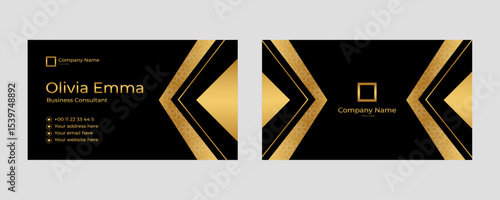 Elegant Black and Gold Business Card Design for Professionals and Entrepreneurs
