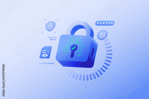 Data Privacy and Cybersecurity concept illustration Future technology security and integrity of information and personal data