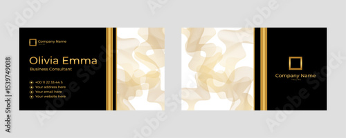 Elegant Gold And Black Business Card Design For Professionals