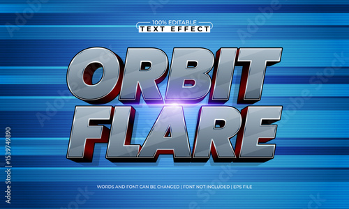 orbit flare editable text effect with a space and alien text style