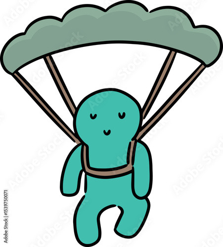 Illustration of parachuter
