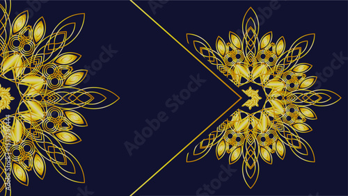 gold Mandala pattern illustration background