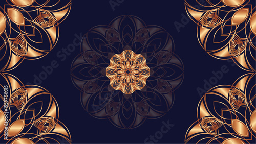 gold Mandala pattern illustration background