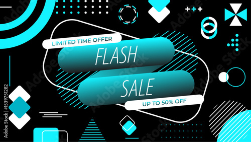 Modern Flash Sale Promotional Banner with Discount Highlight