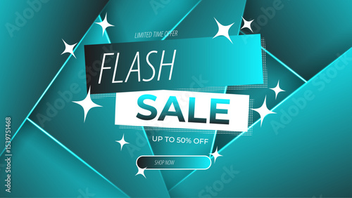 Modern Flash Sale Promotional Banner with Discount Highlight