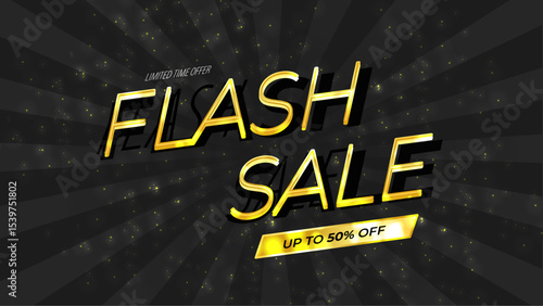 Dynamic Flash Sale Promotional Banner With Vibrant Colors and Shining Stars