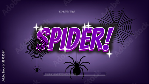 purple spider Text Effect background