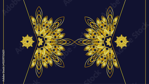 gold Mandala pattern illustration background