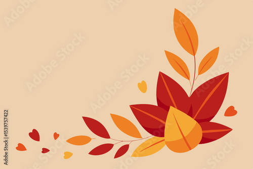 Golden autumn leaves form a beautiful floral pattern, perfect for a nature-inspired background or decorative vector design