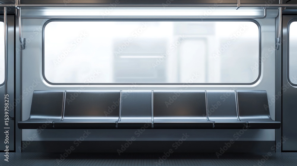 Obraz premium Empty modern subway car interior