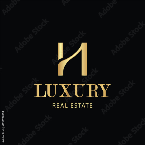 Luxury H letter business logo design with  modern vector illustration