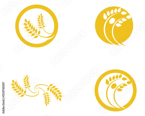 Agriculture wheat Logo Template vector icon design
