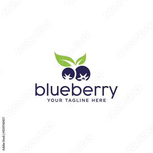purple blueberry fruit logo design
