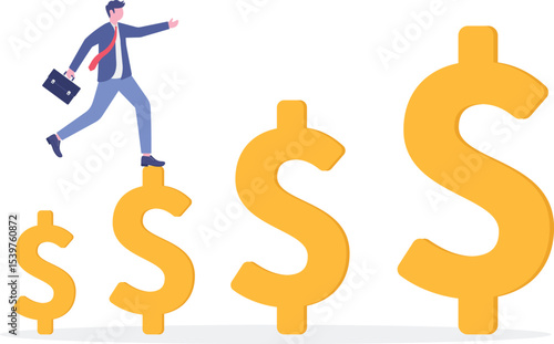 Compound interest, money growth investment, prosperity or earning and profitability stock concept,

