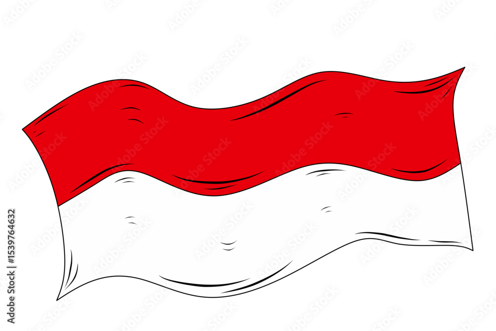 Naklejka premium red and white Indonesian flag