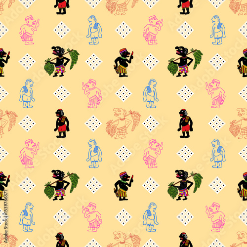 Seamless vintage cartoon pattern design