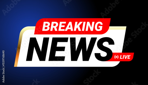 Breaking News Live Announcement Banner. For wallpaper, background, icon, logo, sign, symbol, social media, website, badge, label. Vector illustration