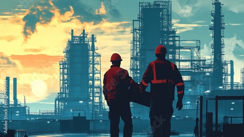 A dedicated industrial worker assisting a colleague with heavy lifting 