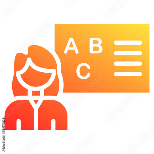 english-taught programs glyph gradient icon