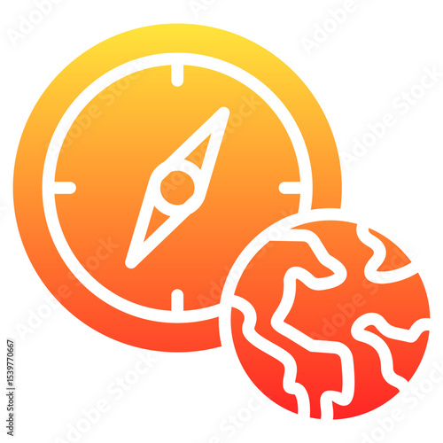 international orientation glyph gradient icon