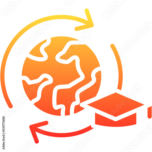 overseas internships glyph gradient icon