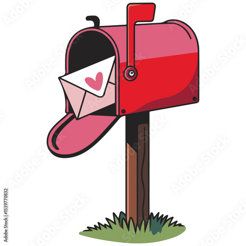 isolated mailbox with letter vector illustration