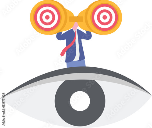 Business leadership and visionary to lead company success, career direction or work achievement concept,

