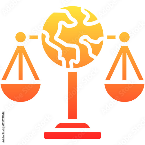 international law programs glyph gradient icon