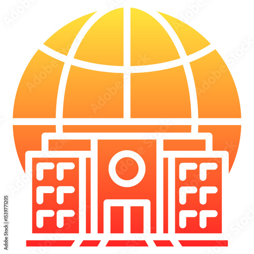 global campus life glyph gradient icon