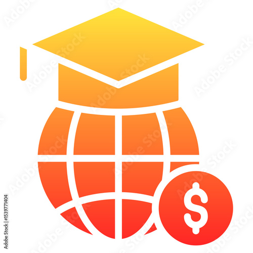 international financial aid glyph gradient icon