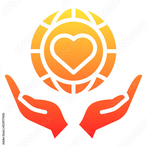 global humanitarian studies glyph gradient icon