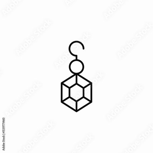 long gem earring icon sign vector