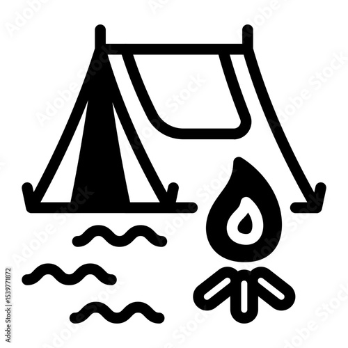 This Tent icon is suitable for Camping, Outdoor Activity, Summer Vacation, etc