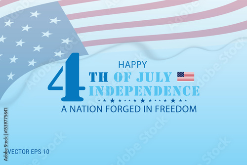 Forged in Freedom 4th of July Independence Day Design with Flag and Stars